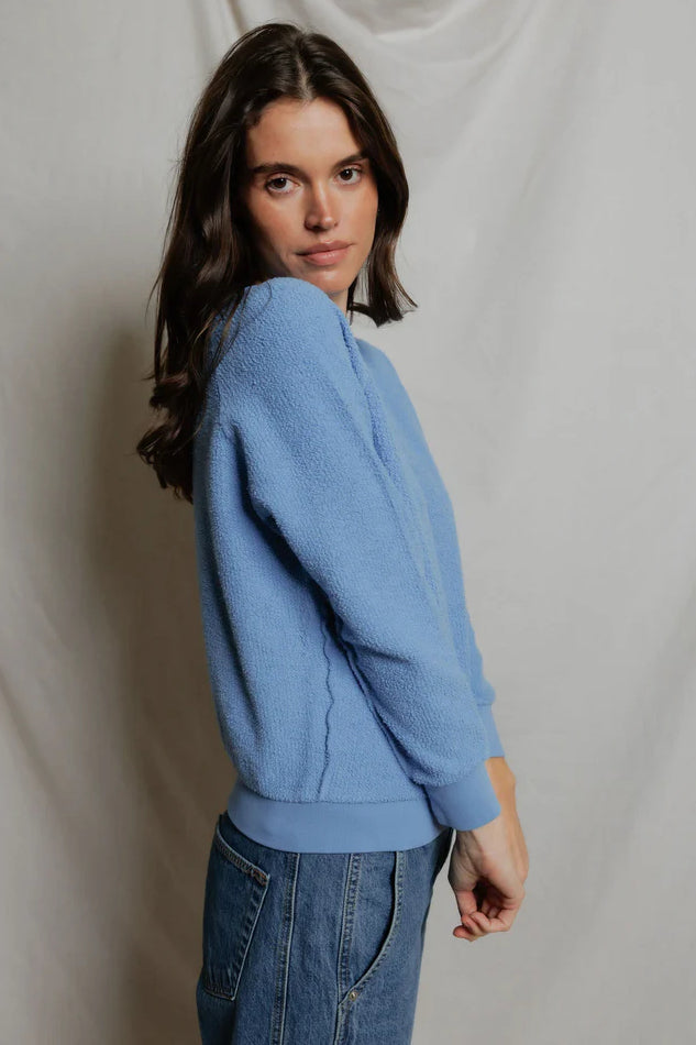 Ziggy Reverse Fleece Sweatshirt Pacific Blue