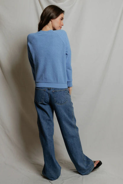 Ziggy Reverse Fleece Sweatshirt Pacific Blue