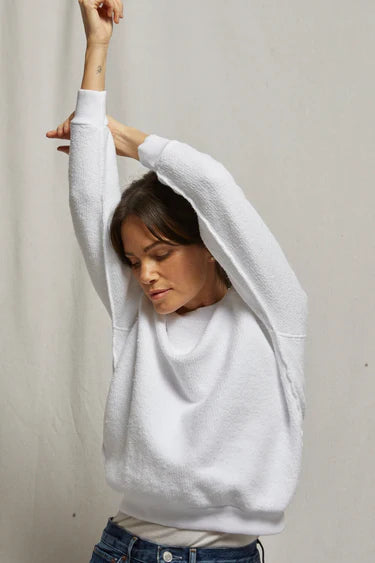 Ziggy Reverse Fleece Sweatshirt White