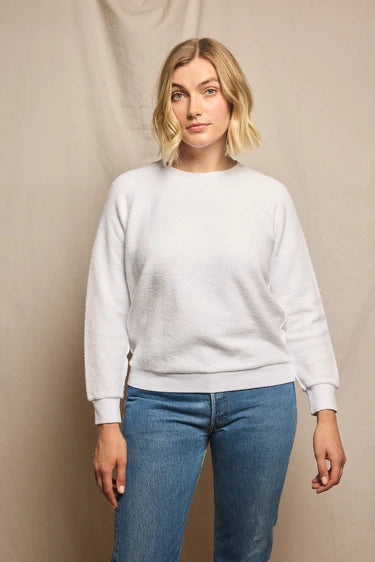 Ziggy Reverse Fleece Sweatshirt White