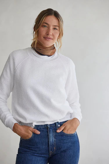 Ziggy Reverse Fleece Sweatshirt White