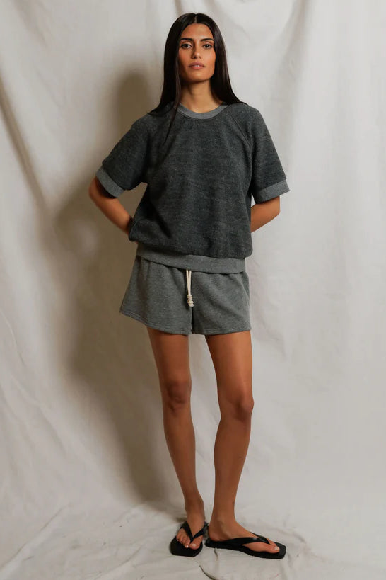 Ziggy Short Sleeve Sweatshirt Dark Heather Grey