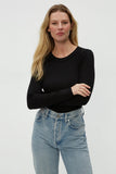 Zola Ribbed Long Sleeve Tee Black