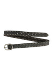 Zwier Oval Buckle Studded Belt Dark Grey