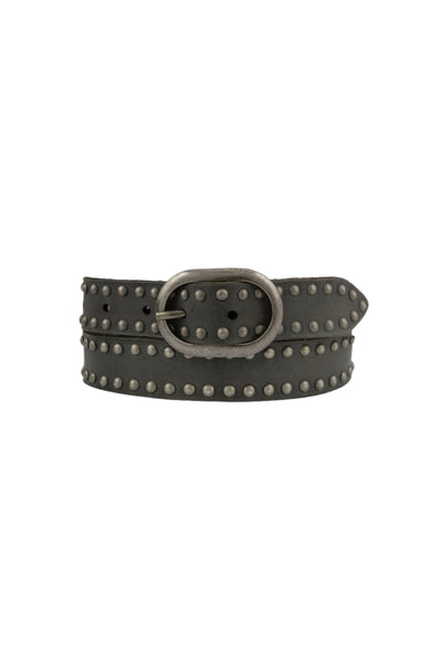 Zwier Oval Buckle Studded Belt Dark Grey