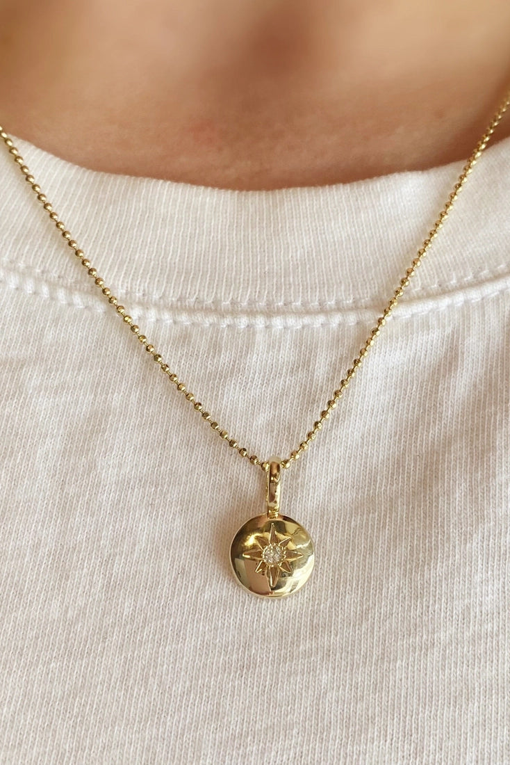 18K Gold Filled Mini Starburst Plate Pendant