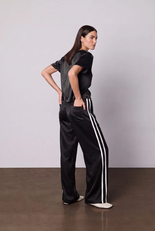Double Stripe Silk Track Pant