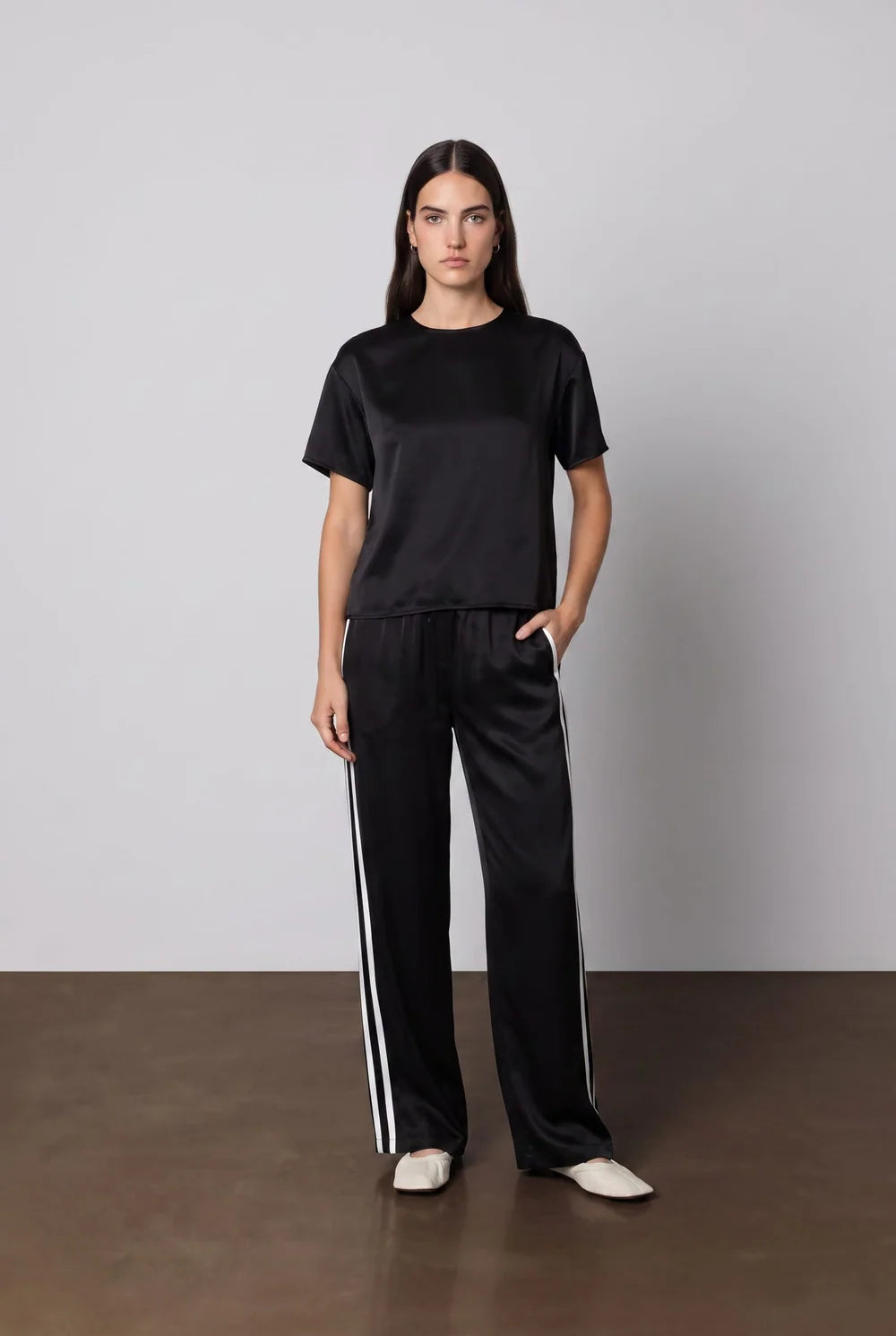 Double Stripe Silk Track Pant