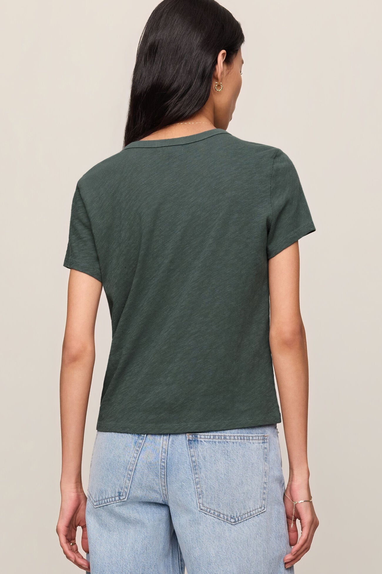Junie Slub Tee Shirt Emerald Cove