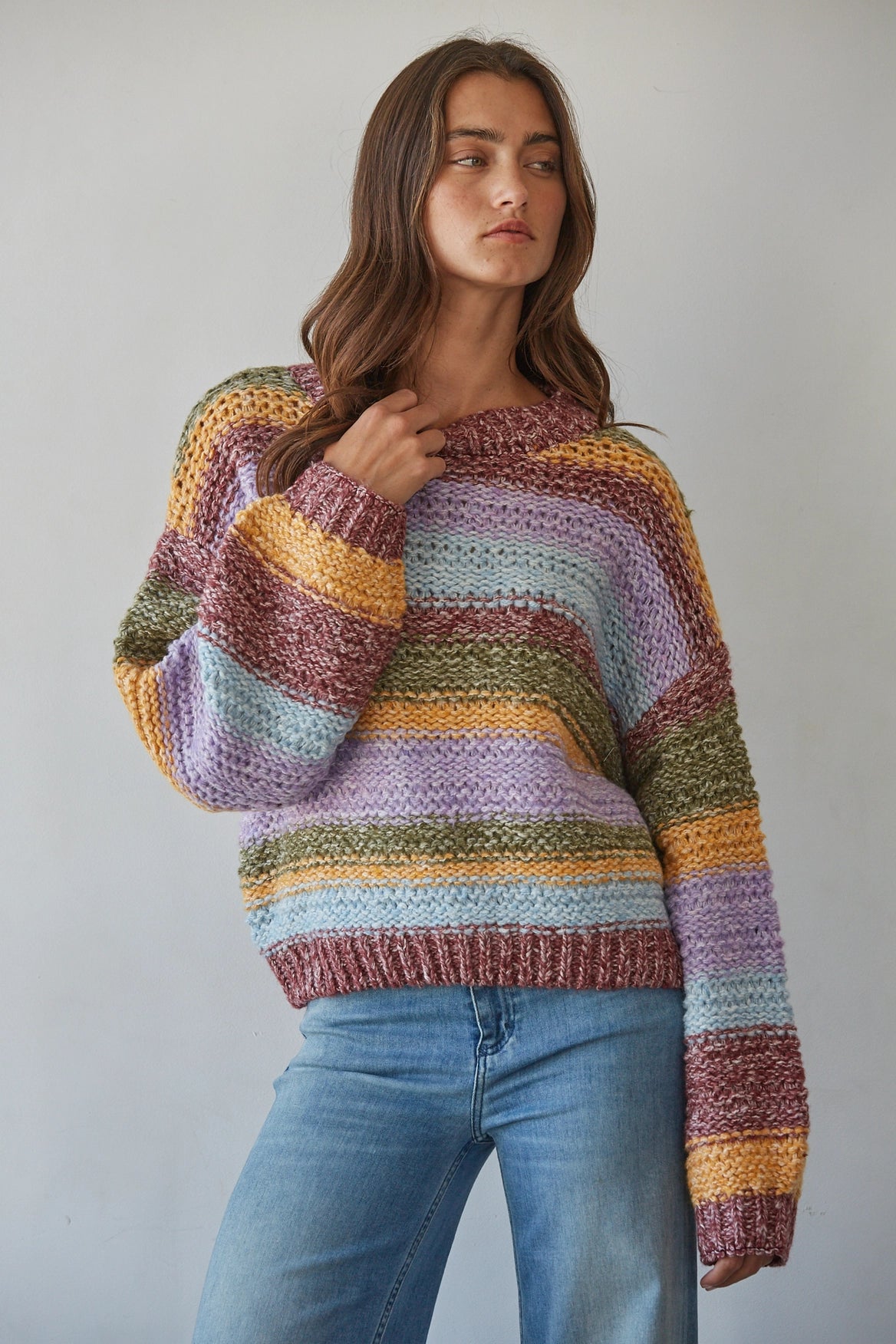 Multi Color Stripe Sweater