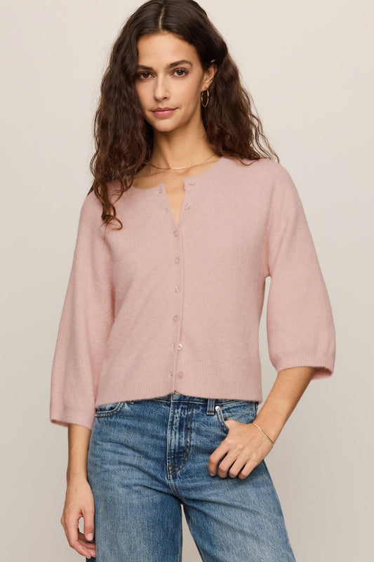 Valor 3/4 Sleeve Cardigan Soft Blush