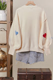 Heart Patterns Round Neck Sweater