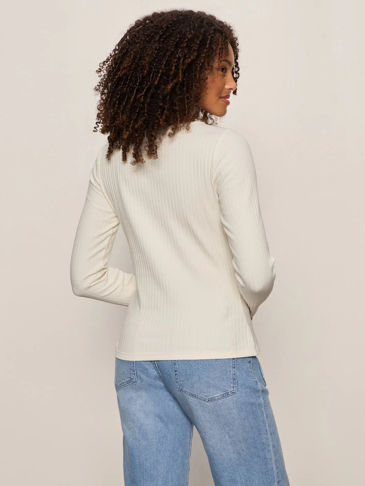 Button Front Ribbed Top