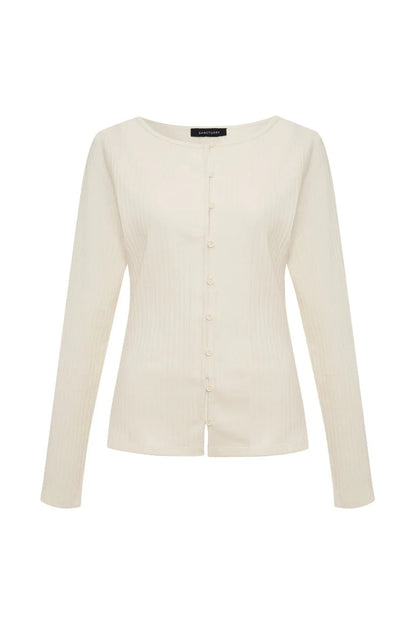 Button Front Ribbed Top