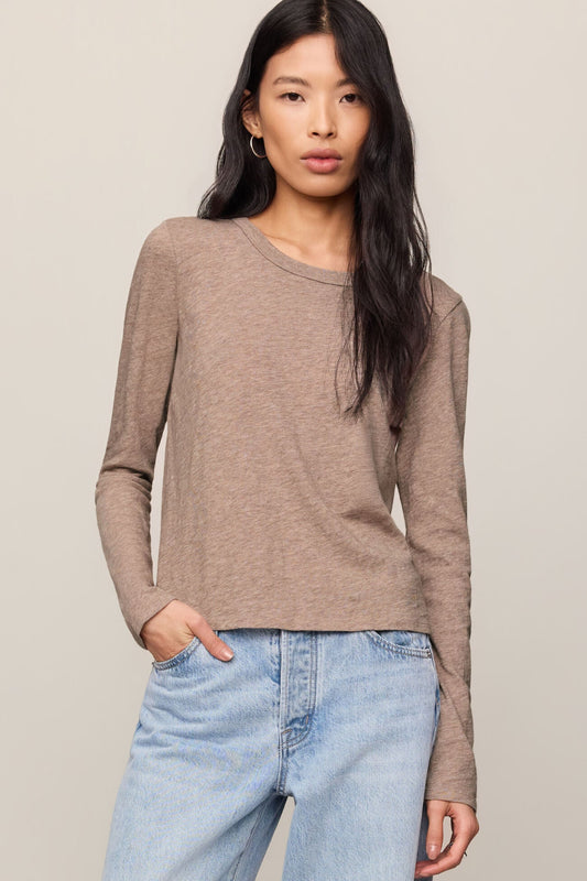 Junie Long Sleeve Tee Heather Ash