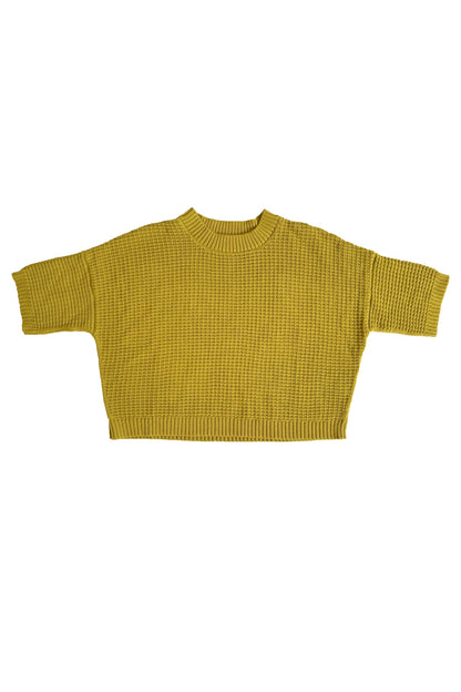 Cody Waffle Sweater Tee Chartreuse