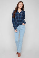 Plaid Gauze Blouse