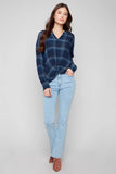 Plaid Gauze Blouse