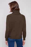 Textured Cowl Neck Sweater Heather Spruce