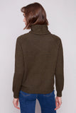 Textured Cowl Neck Sweater Heather Spruce
