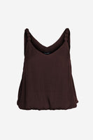 Billowy Strap Accent Tank Top Chocolate