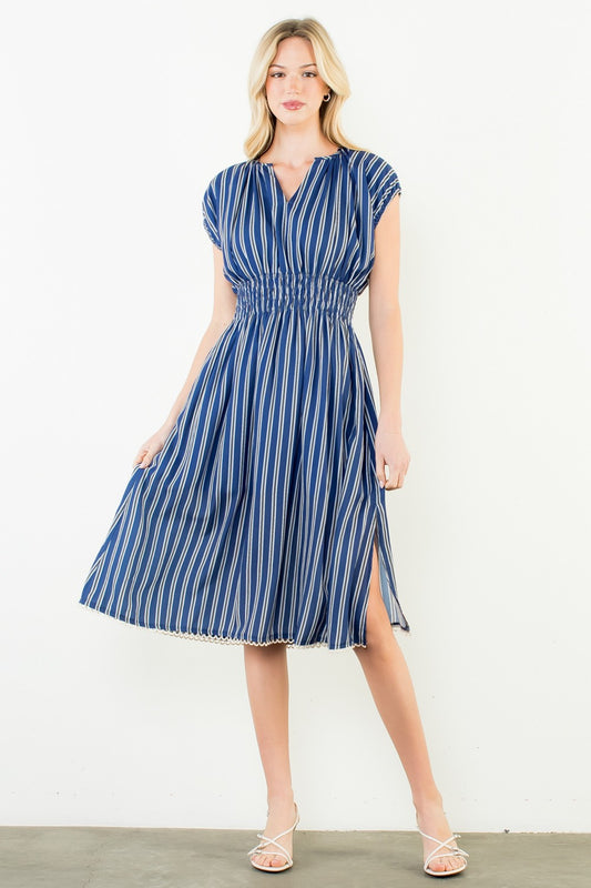 Striped Smocked Waist Dress