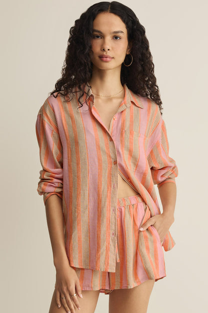 The Perfect Striped Button Up Tiger Lily