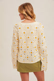 Daisy Crochet Button Down Cardigan