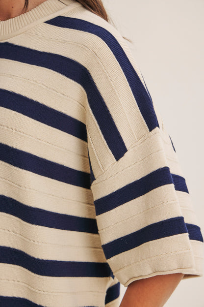 Weekend In Cannes Stripe Relaxed Sweater