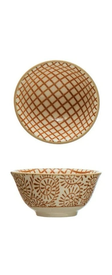 Stoneware Patterned Pinch Pot