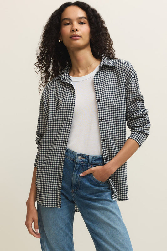Seaport Plaid Button Up Top