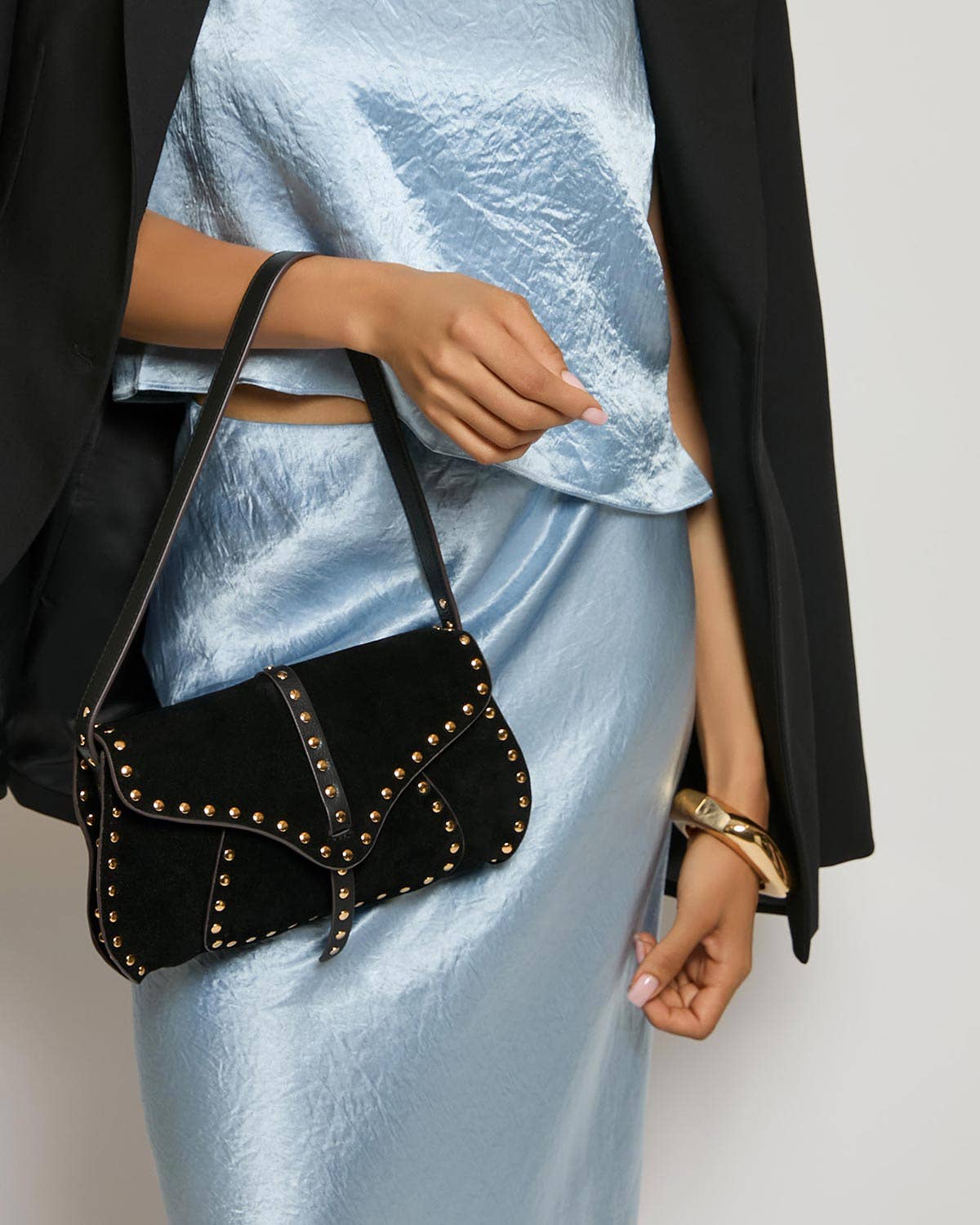 Amour Baguette Black Suede