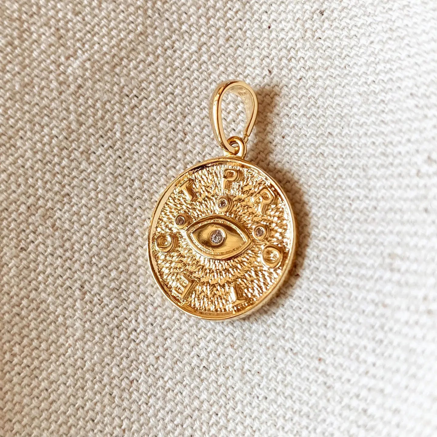 18k Gold Filled Evil Eye Protection Pendant