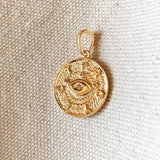 18k Gold Filled Evil Eye Protection Pendant