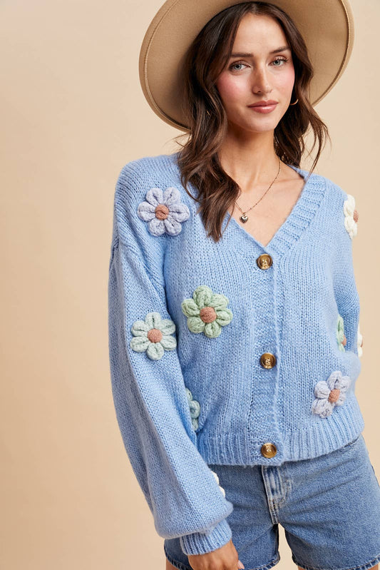 3D Floral Applique Cardigan