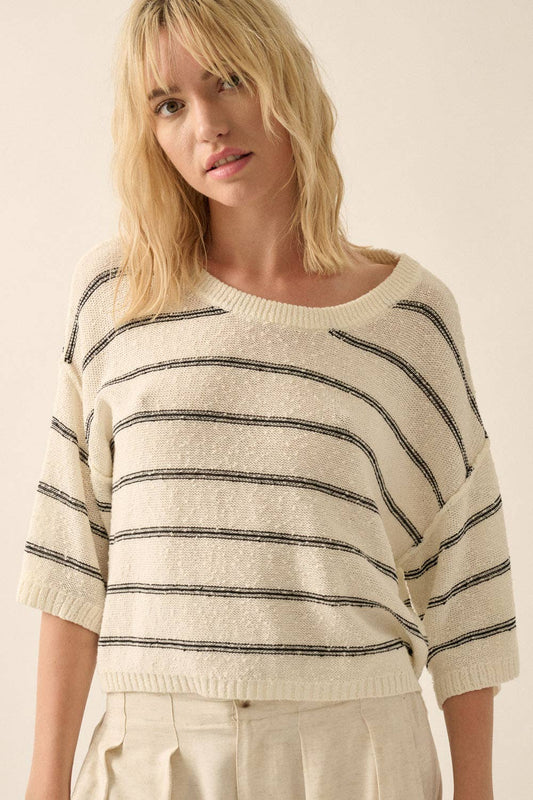 Striped Boat Neck Sweater