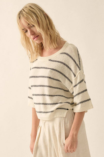 Striped Boat Neck Sweater