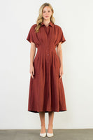 Short Sleeve Striped Maxi Dress