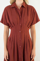 Short Sleeve Striped Maxi Dress