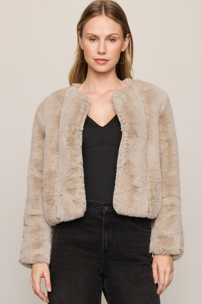 Woodland Fur Collarless Jacket