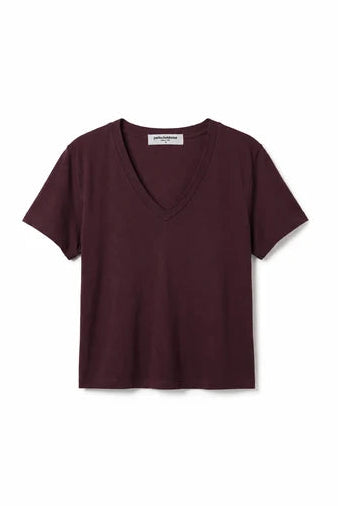 Hendrix Boxy V-Neck Tee Cherry Lacquer
