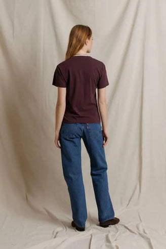 Hendrix Boxy V-Neck Tee Cherry Lacquer