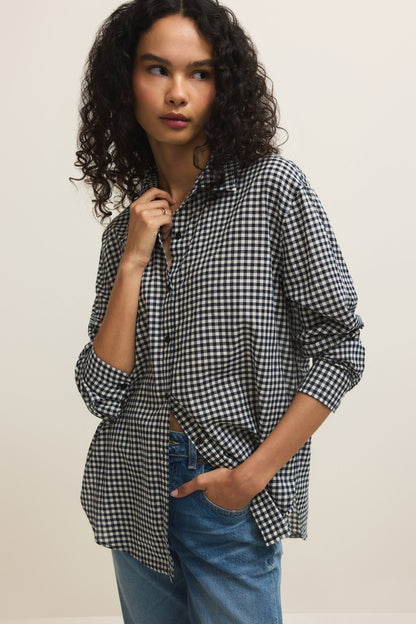 Seaport Plaid Button Up Top