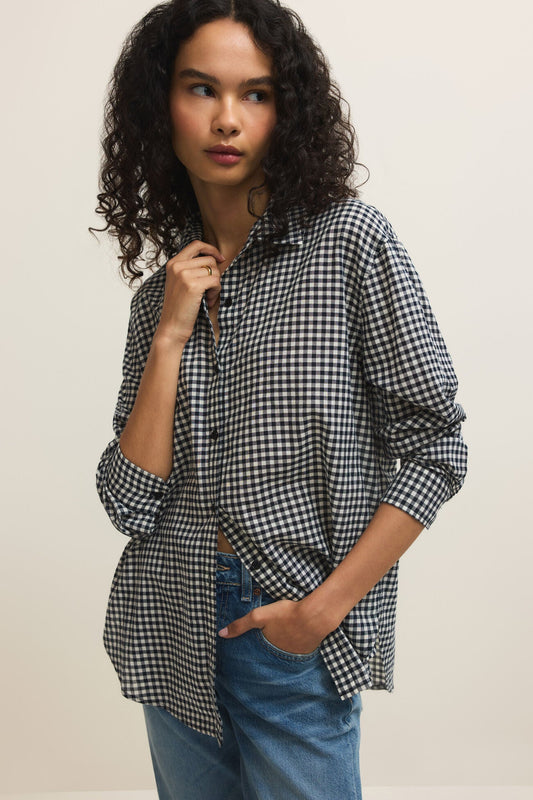 Seaport Plaid Button Up Top