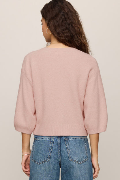 Valor 3/4 Sleeve Cardigan Soft Blush