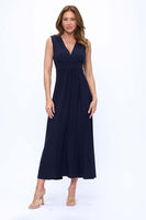 Crossover V-Neck Maxi Dress