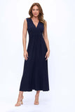 Crossover V-Neck Maxi Dress