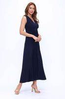 Crossover V-Neck Maxi Dress
