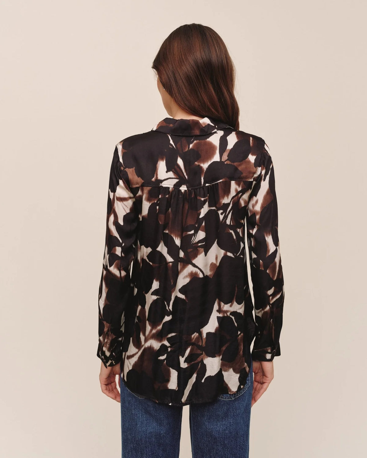 Long Sleeve Round Hem Button Down