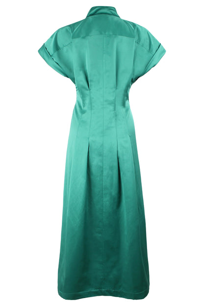 Long Rocky Tie Front Dress Emerald